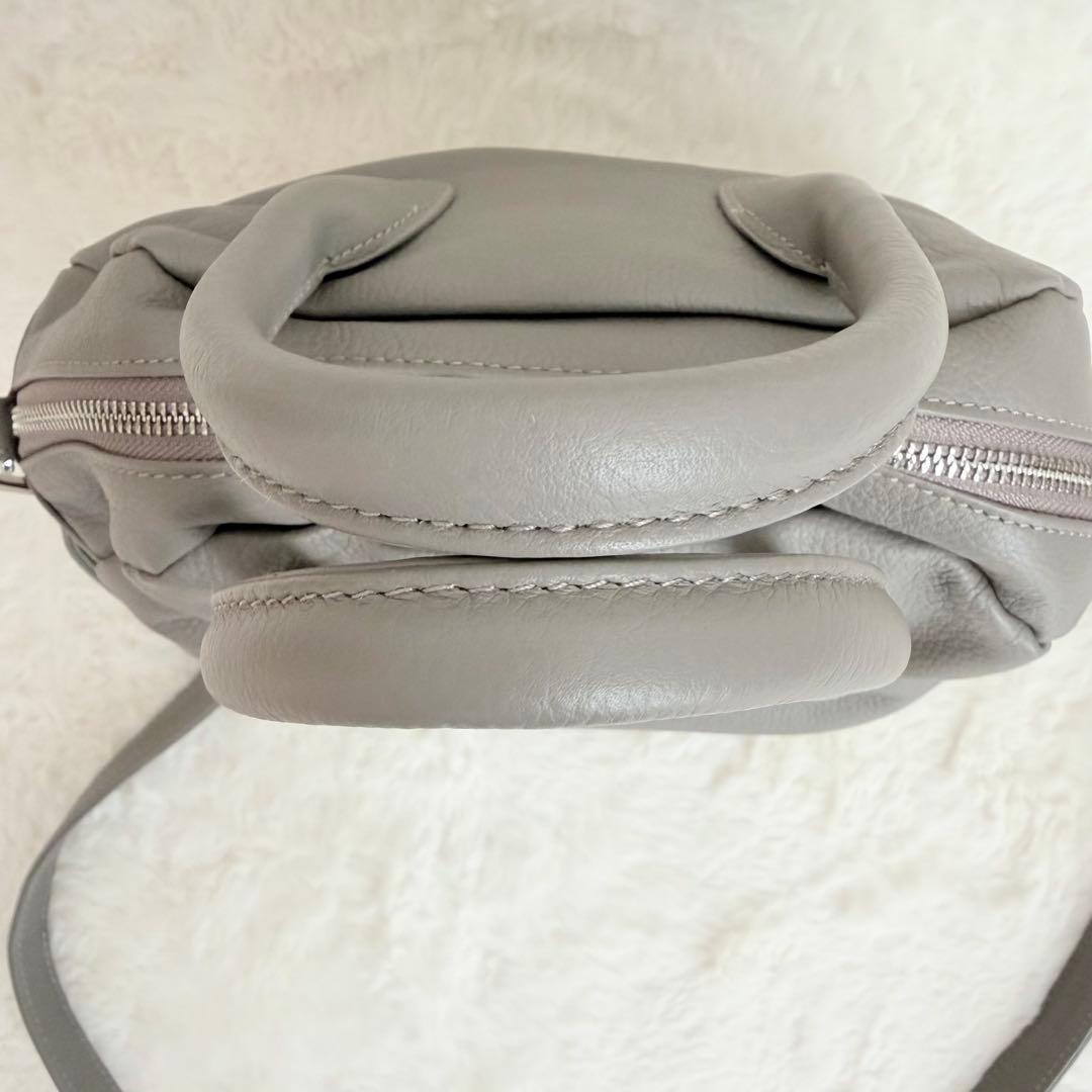 美品✨ビアズリー　ラウンドミニボストンバッグ　トープ　完売品　2wayバッグ