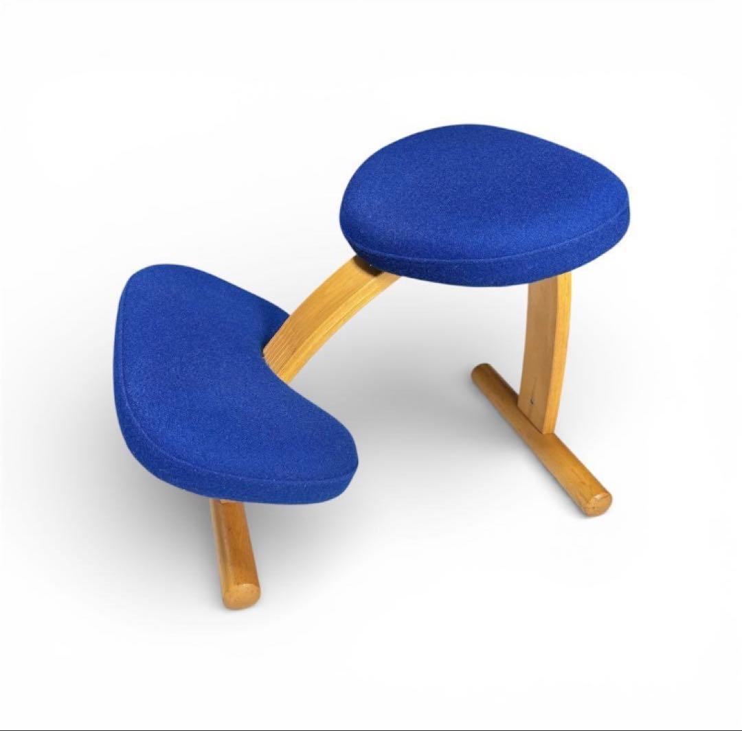 美品　バランスイージー バランスチェア リボ社 新品カバー付(ブルー)