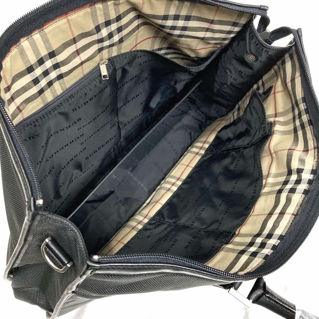 ちぃさん バーバリー 2wayビジネスバッグ ナイロン×レザー チェック柄