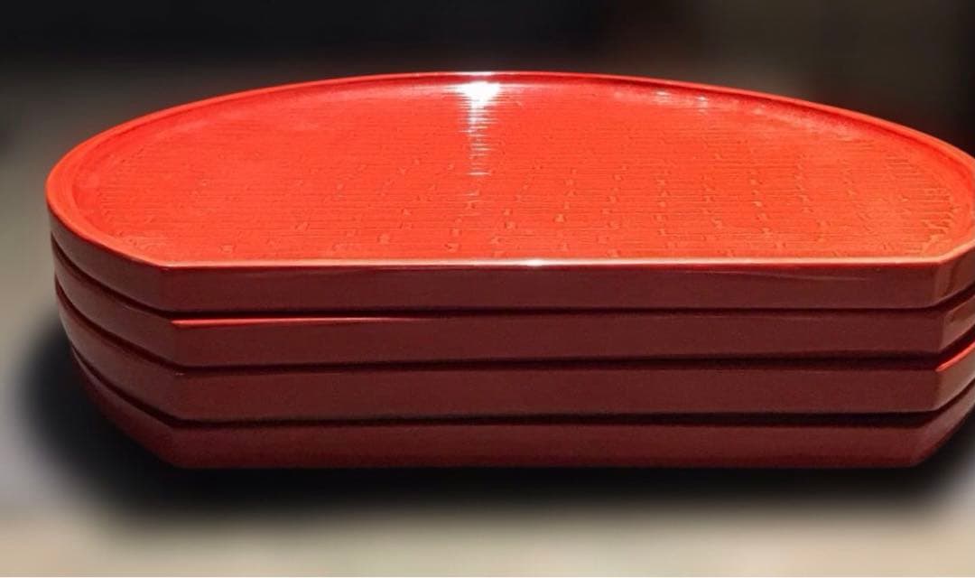 半月膳　天然木4枚セット