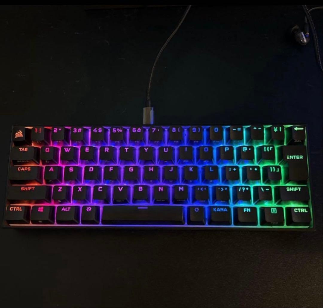 CORSAIR K65 RGB MINI 60%キーボード 銀軸