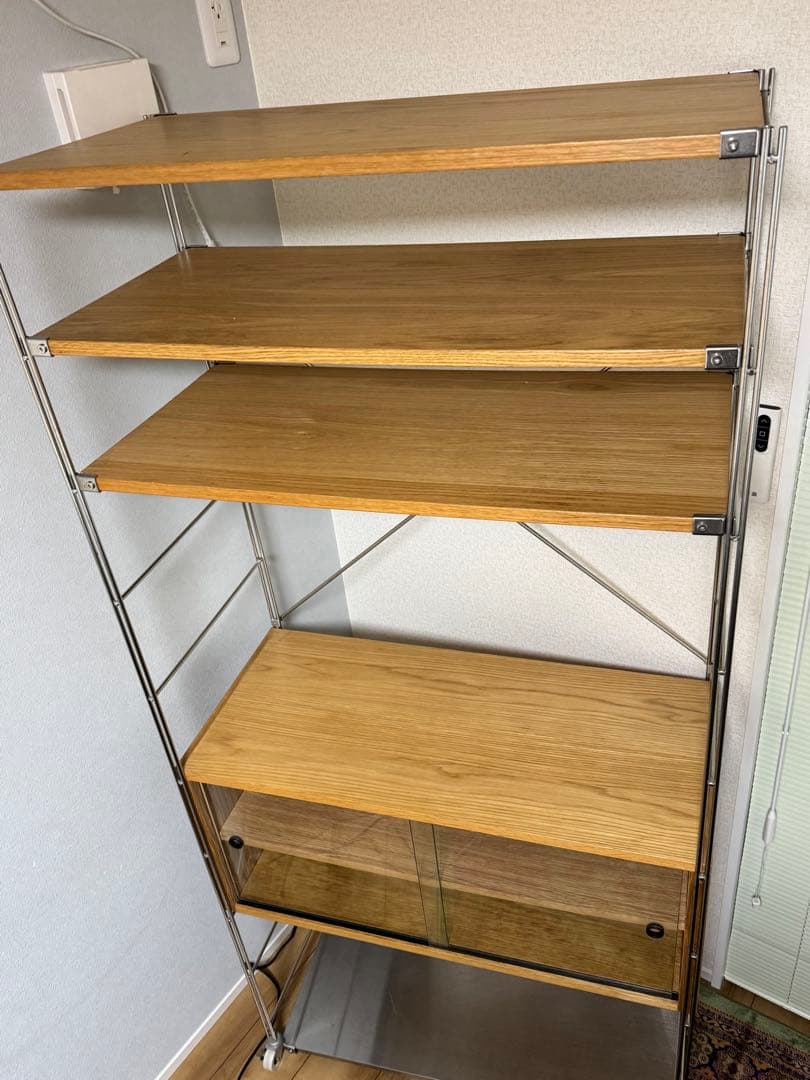 無印良品 ステンレスユニット オーク材棚　カップボードセット