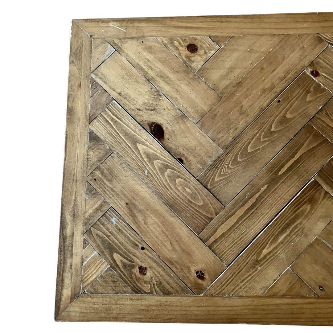 ヘリンボーン ローテーブル カフェテーブル インダストリアル 幅100cm