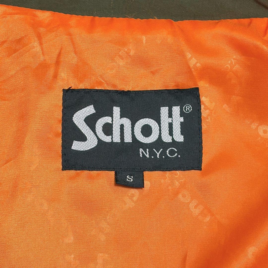 ✨未使用級✨ SCHOTT コーチジャケット 背面プリント カーキ S size