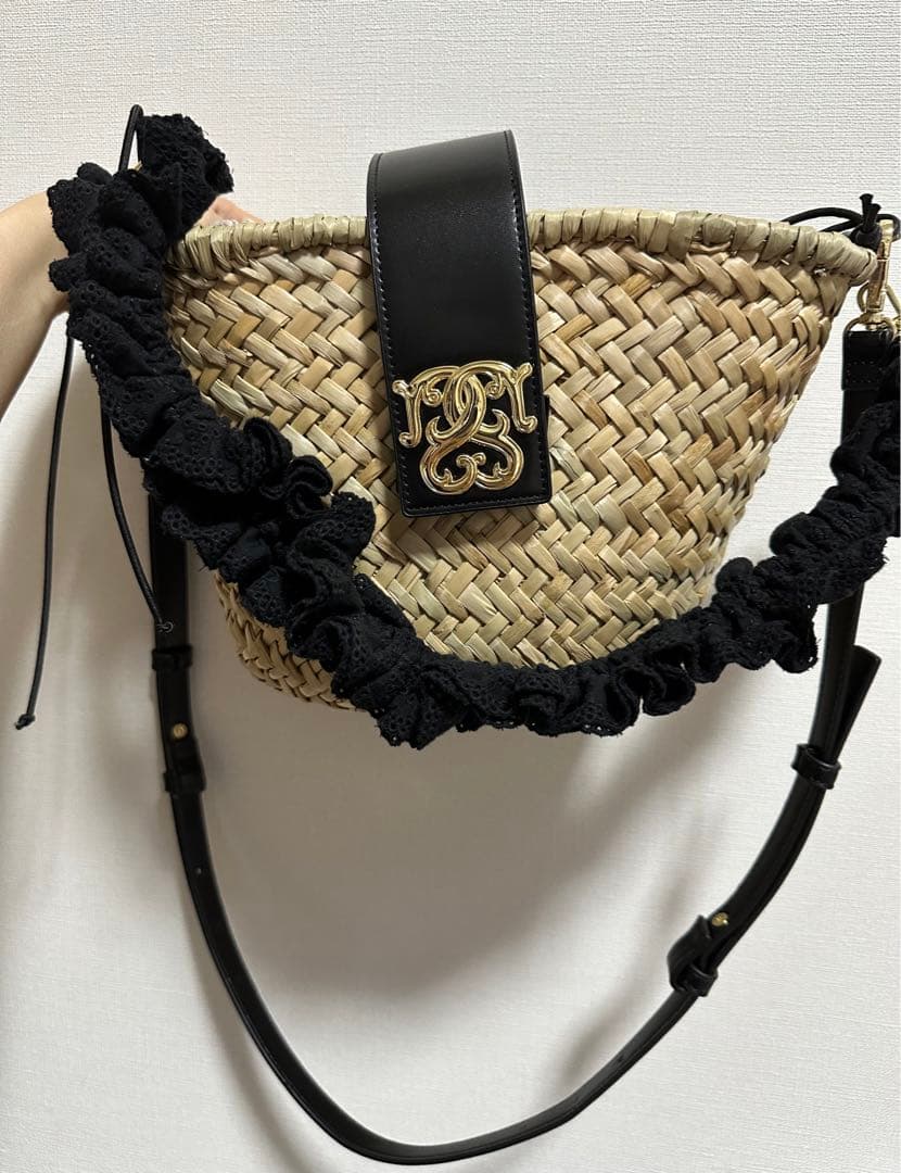 コットンショルダーブレードバッグBLK スナイデル