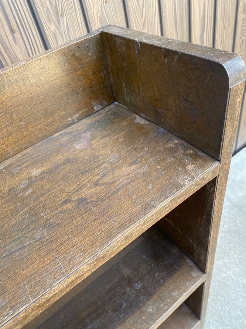 木製本棚　くさび棚　古家具　アンティーク　古道具　引き出し　シェルフ　棚　レトロ