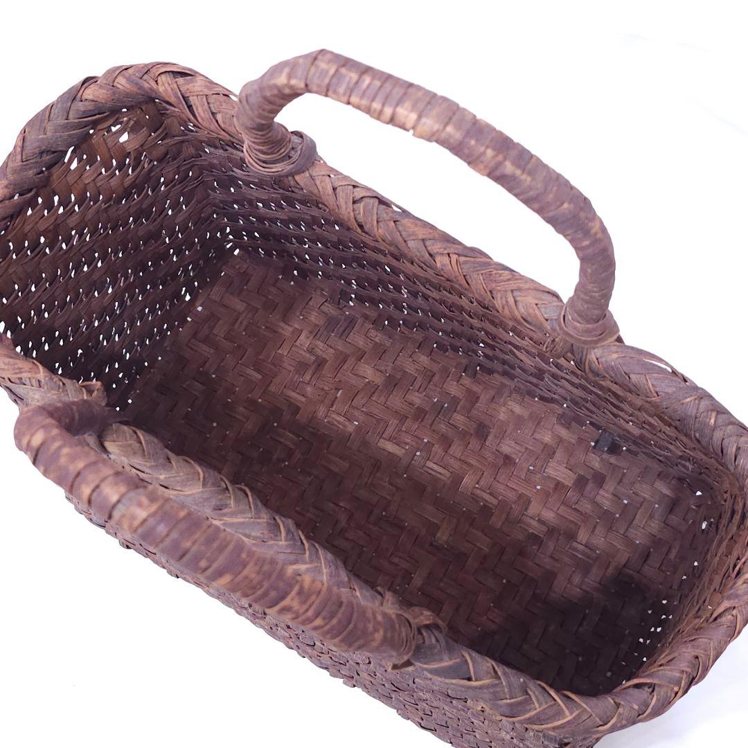 山葡萄 かごバッグ 籠 トートバッグ 編み込み ヴィンテージ　内袋無し
