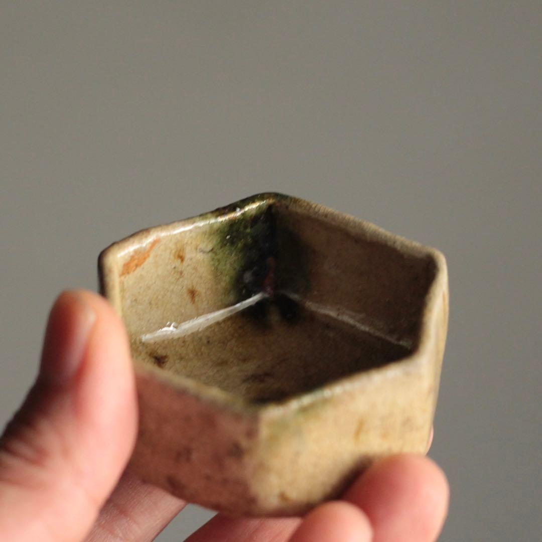 六角 平盃 酒器 盃 ぐい呑み 古美術 古道具 アンティーク
