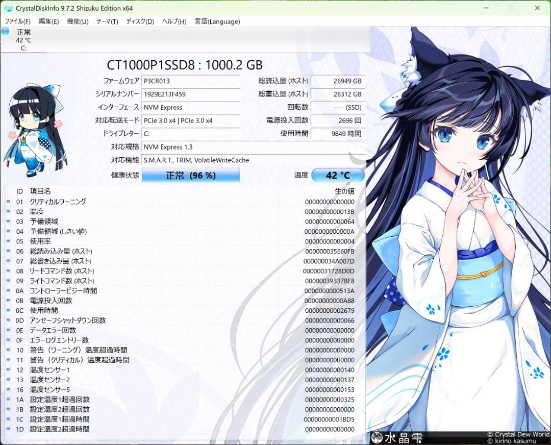 【中古】Crucial P1 CT1000P1SSD8JP 1TB