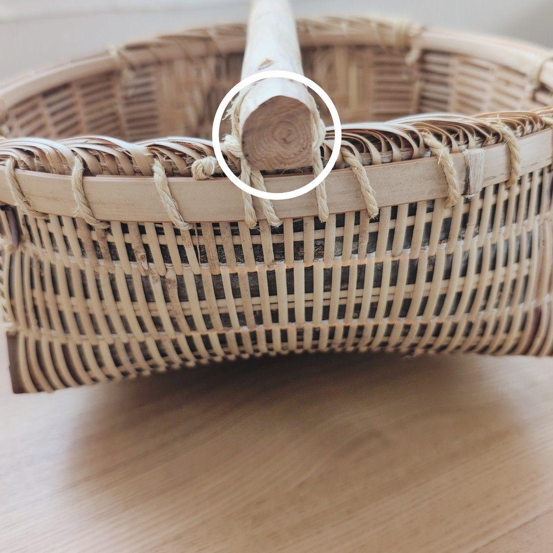 宮城県　『肥料振りかご』　篠竹　桜　かご