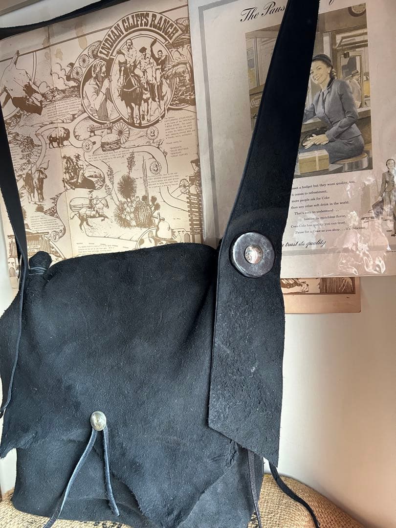 ベジータ様　ディアスキンバッグ　黒スエード