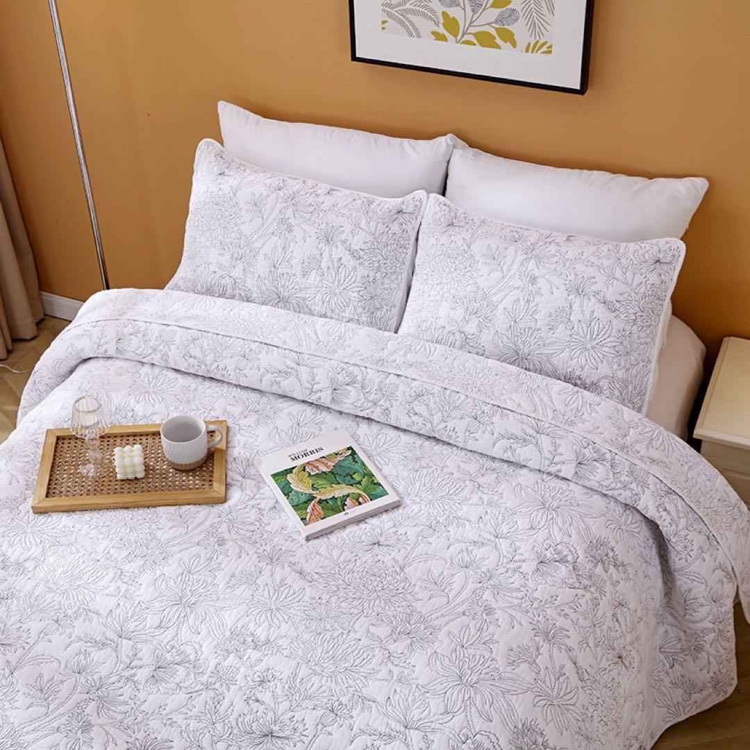 キルトベッドカバー3点セット綿マルチカバー キルティング 815