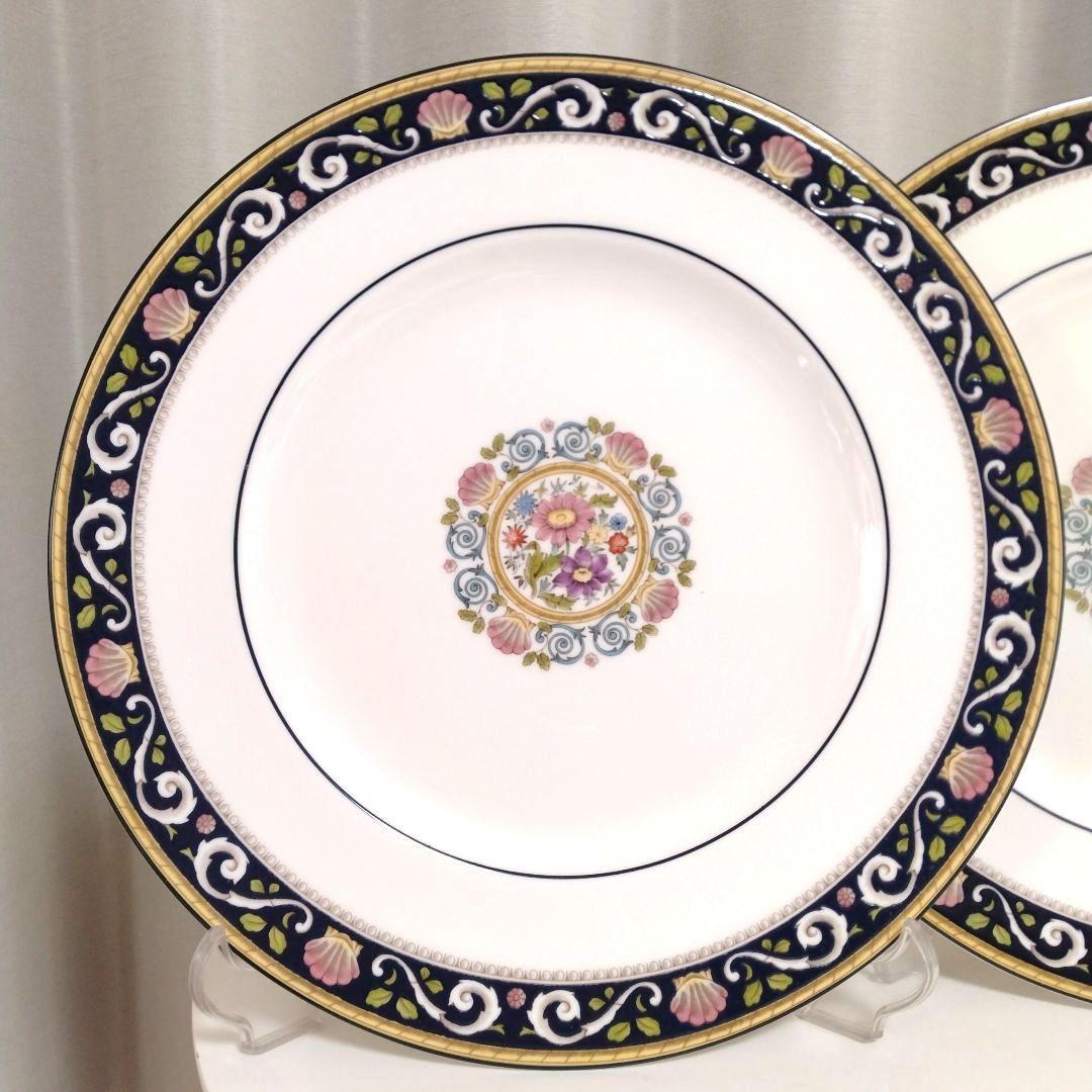 【WEDGEWOOD】ラニーミードシェル&フラワー柄大皿2枚