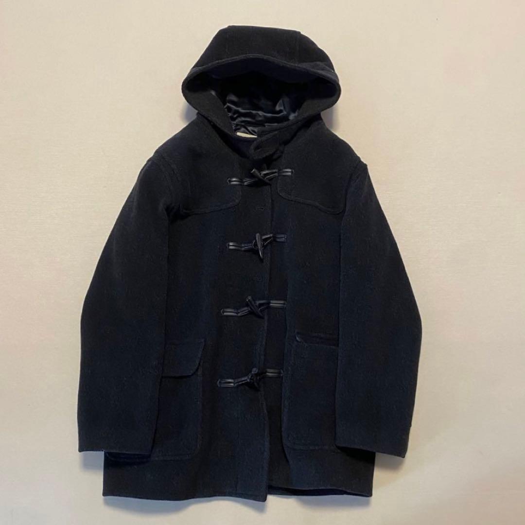 PAPAS＋パパス ダッフルコート L ブラック　レザー切り替え