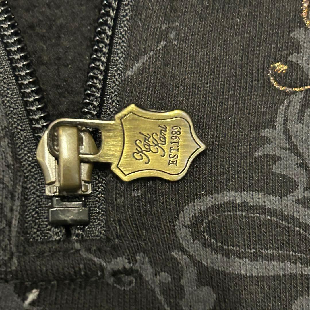 カールカナイ ゴルフ 総柄 刺繍 プリント ペイズリー スウェット ハーフジップ