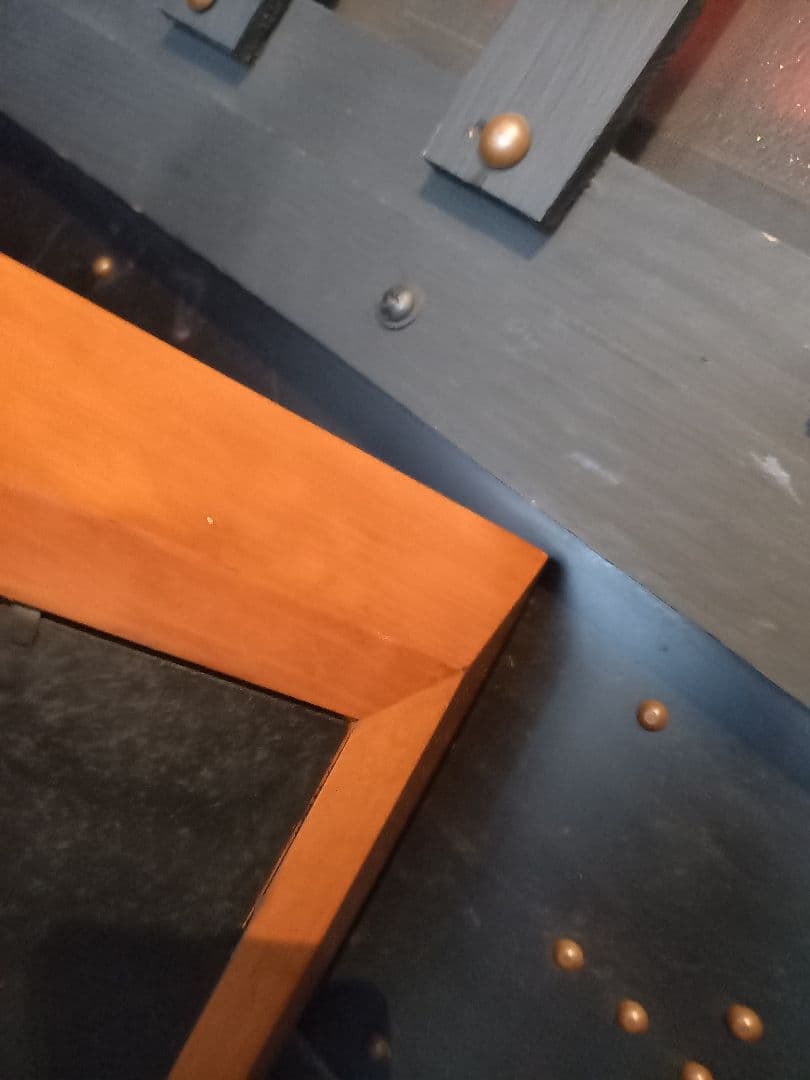 デンマーク　チーク　無垢材　アート　スクェア　フレーム　大型　ウォール　ミラー