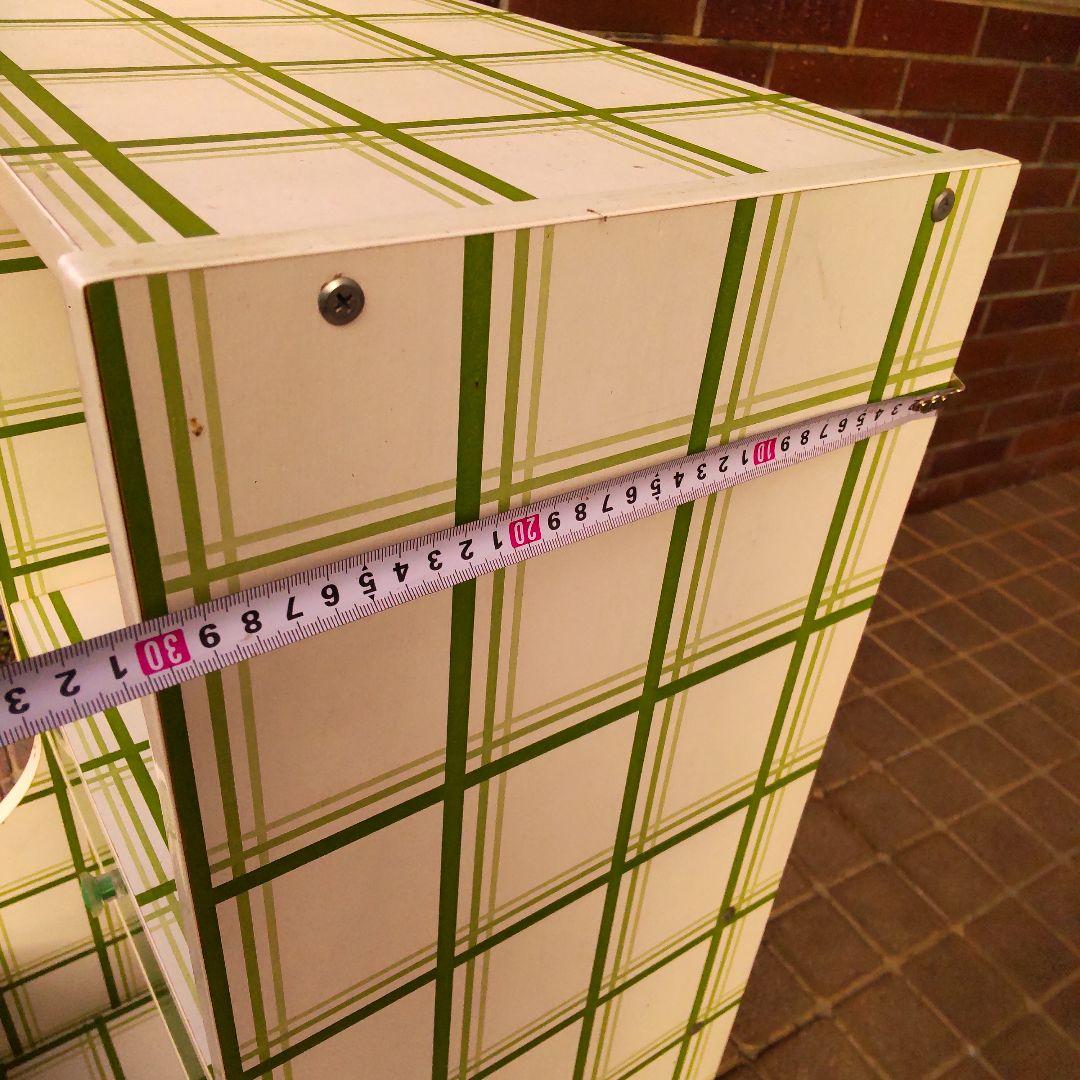 グ*ル様 昭和レトロ 飾り棚 グリーン 緑 チェスト ポップ チェック オープン