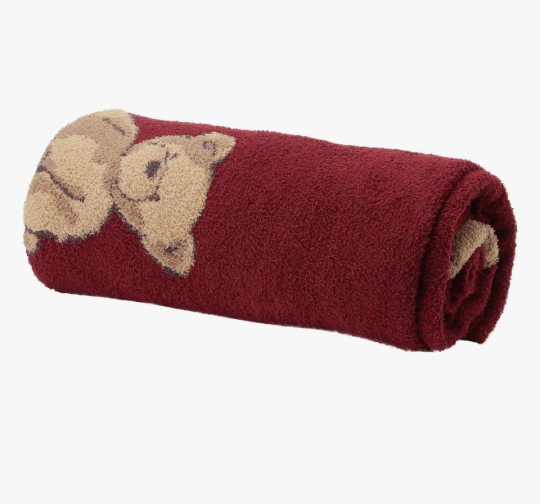 新品 ジェラートピケ ホリデー ベアジャガード マルチカバー RED 赤 レッド