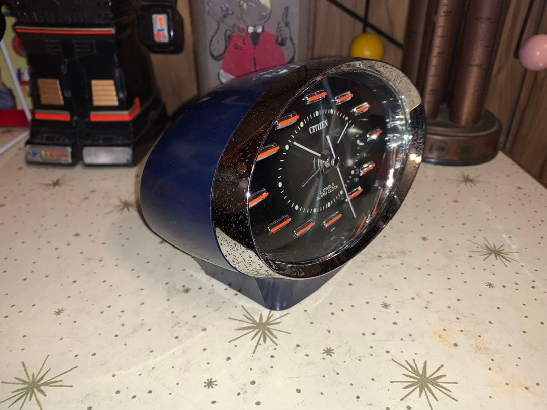 昭和レトロ　動作品　CITIZEN シチズン ゼンマイ時計　スペースエイジ