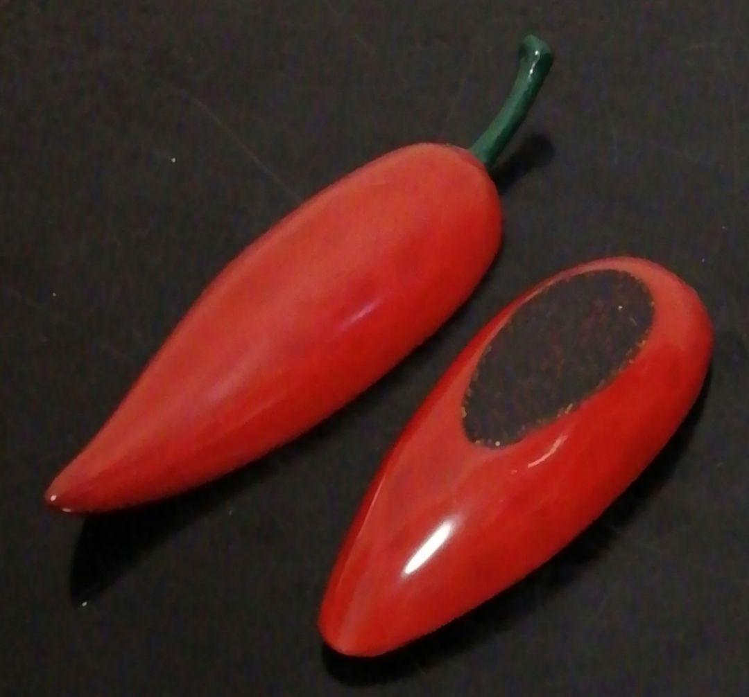 室岡修峰作　乾漆　唐辛子　香合　共箱　茶道具