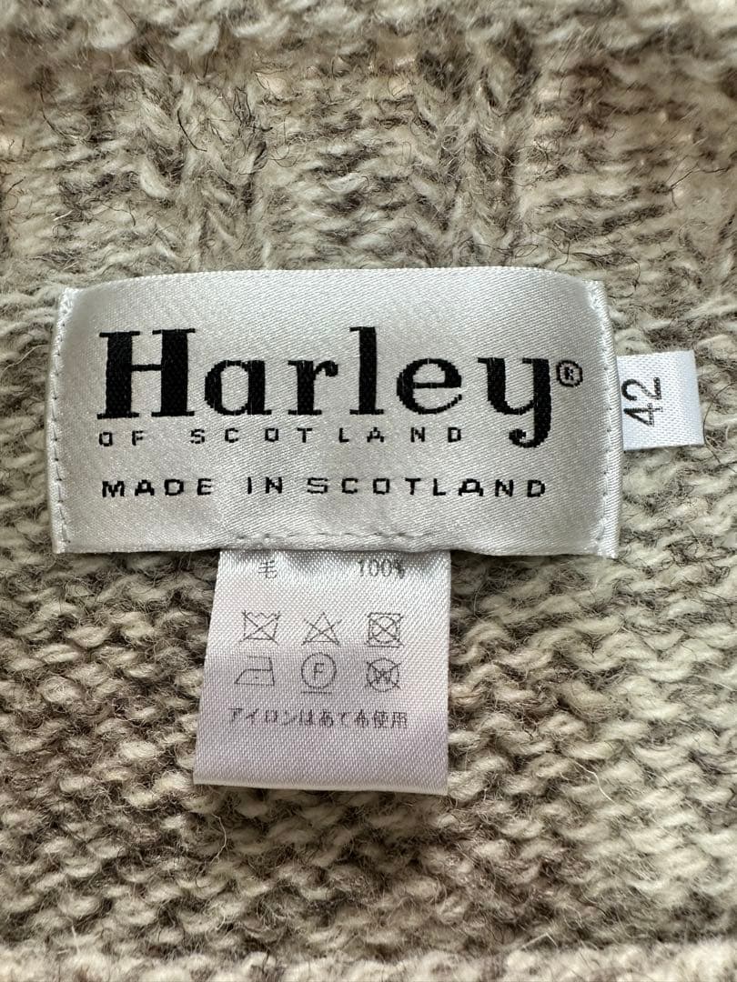 Harley of Scotland ミドルゲージクルーネックセーター 42