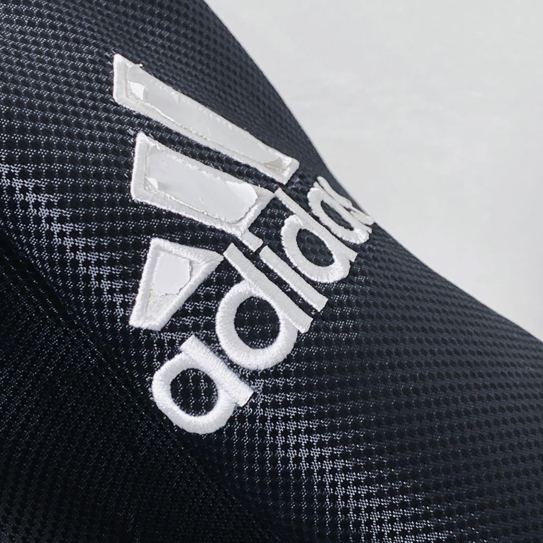 アディダス　キャディバッグ　ホワイト×ブラック　白黒　エナメル　合成皮革　9型