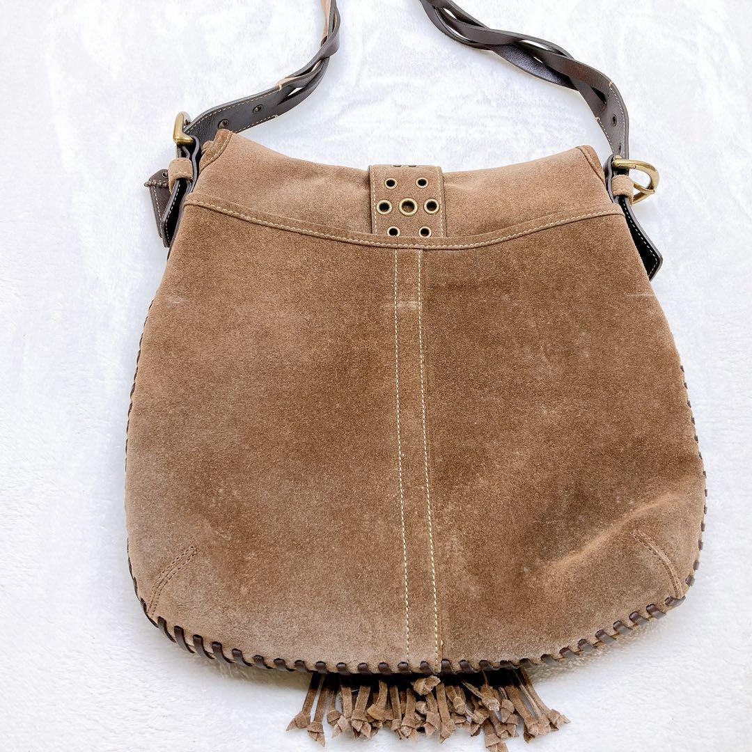バッグ Coach Suede Signature Slim Flap y2k Rare