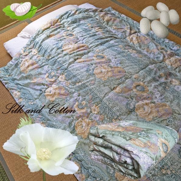 手づくり真綿ふとん 増量　シングル　3137ブルー