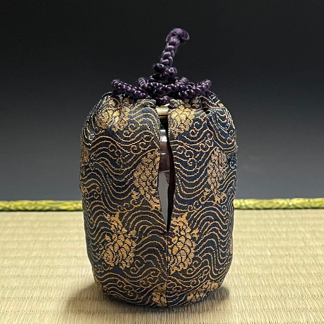 膳所焼 陽炎園 玉柏手 茶入 茶道具 骨董品 301