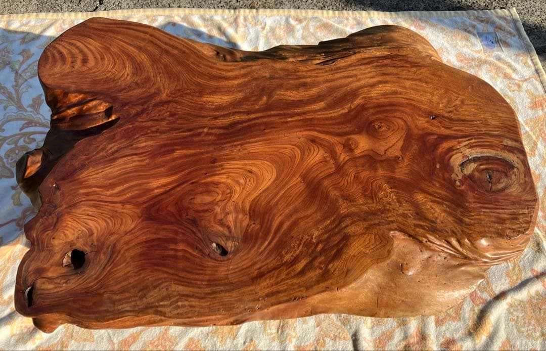 天然無垢 ケヤキ 一枚板 ローテーブル 115cm幅