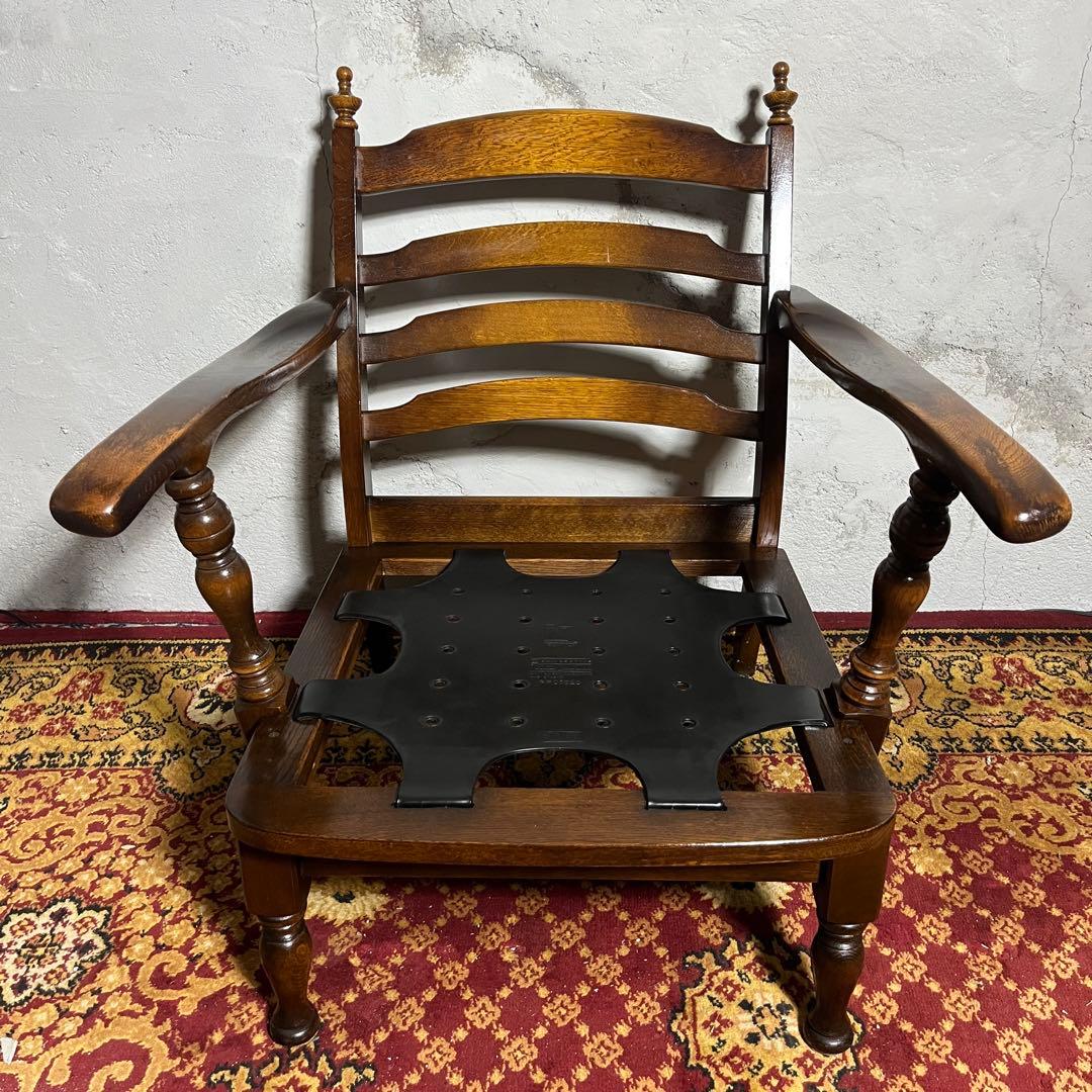 【キツツキ】ラウンジチェア 1人掛け 花柄クッション付き ヴィンテージ ソファ⓵