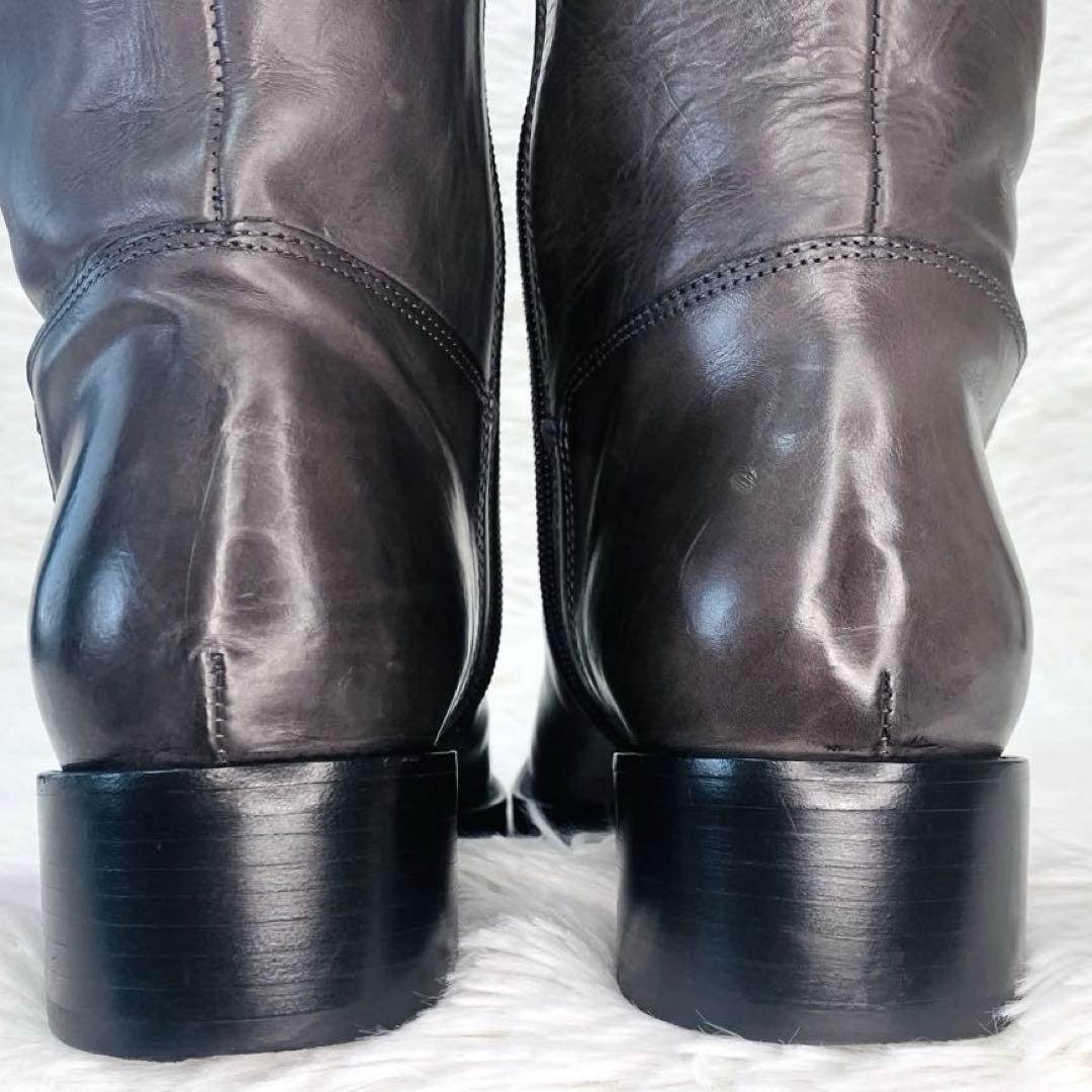 【希少色】SARTORE 38 グレージュダブルストラップ　サイドジップ　ロング