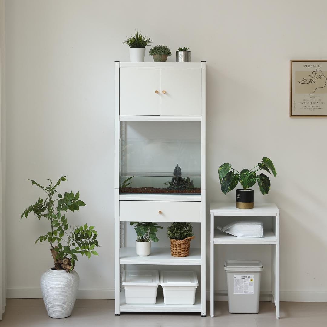 新作発表タイムセール中！スチール製可動ラック　分割可能　ボトル不要　WHITE