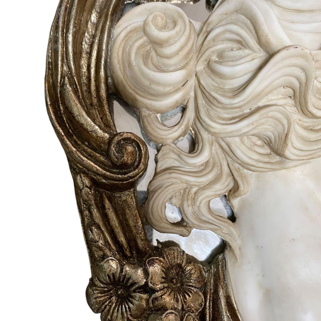 【良品】ロココアンティーク　イタリア　豪華　西洋美人像　壁掛け　鏡