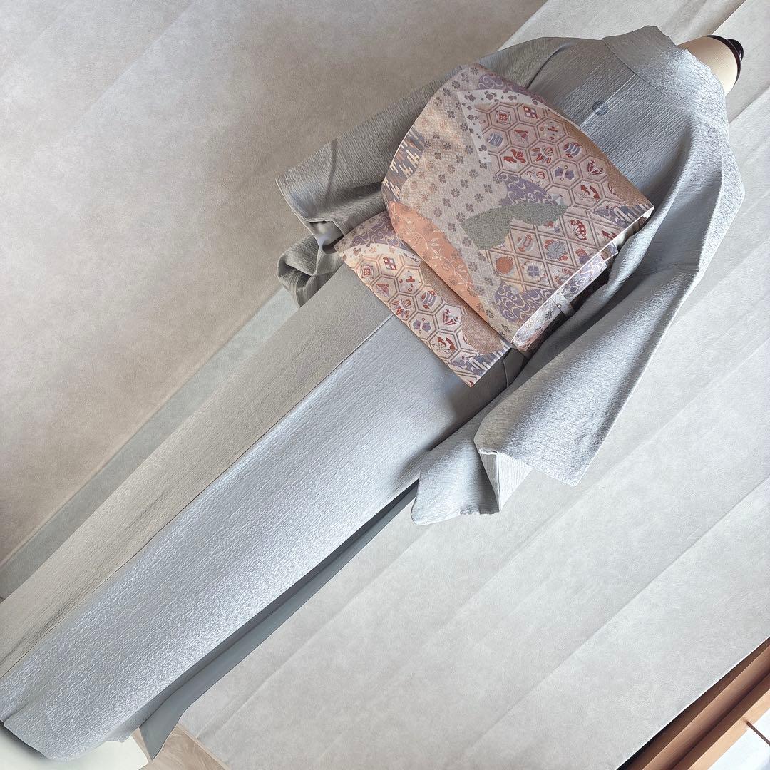 色無地　フルセット　着物　スモールサイズ　Sサイズ　正絹　ほていや　一つ紋　N3