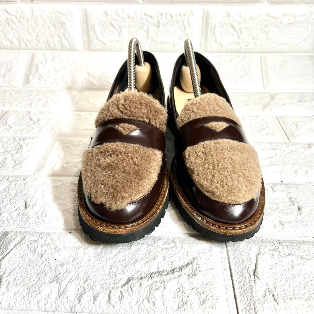 【ほぼ未使用】FABIO RUSCONI ファー付き　ローファー