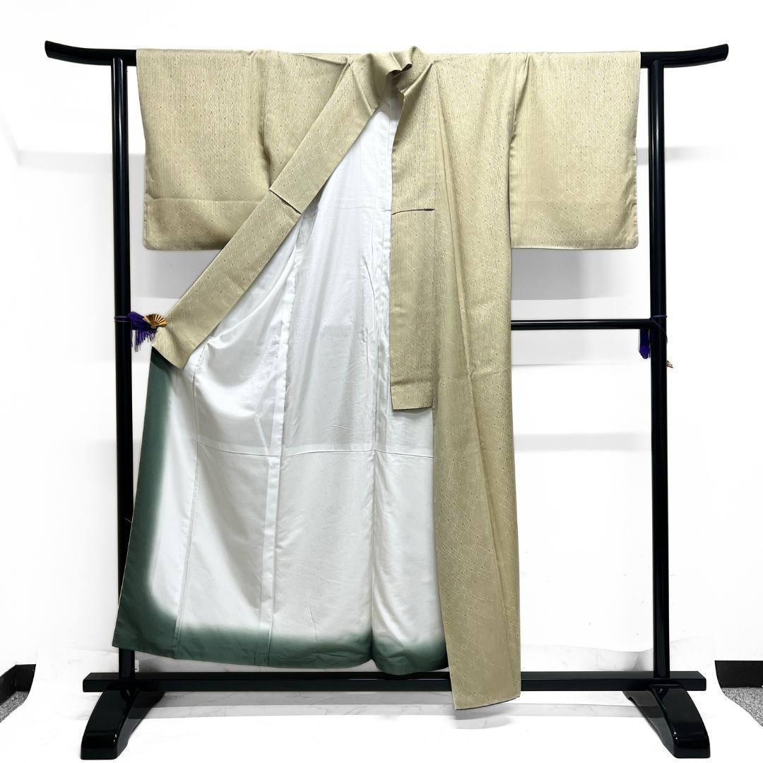 小紋　洗える着物　変わり格子　流線　網目　着物　123b d ms