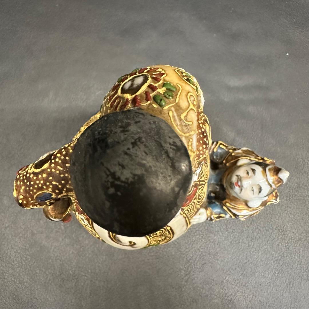 ♡Fa左1026 古九谷焼 恵比寿 大黒天 置物 アンティーク 七福神 縁起物