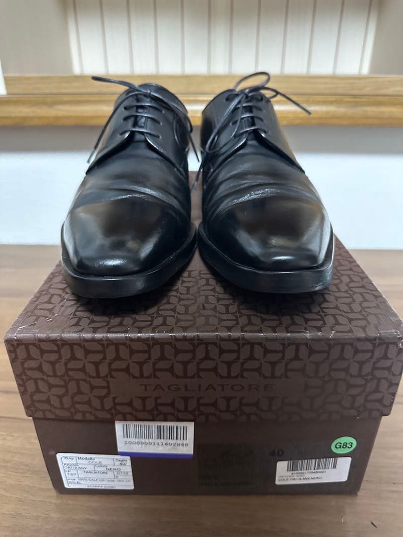 【着用1回極美品】a.testoni ストレートチップ黒UK6.5 25.5cm