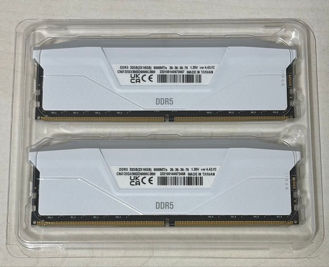 K*a様 CORSAIR DDR5 32GB 6000MHz 動作確認済