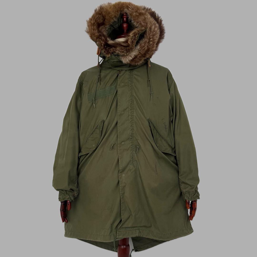 希少 米軍実物 SR 70s 80s 獣毛フード M-65 フィッシュテール