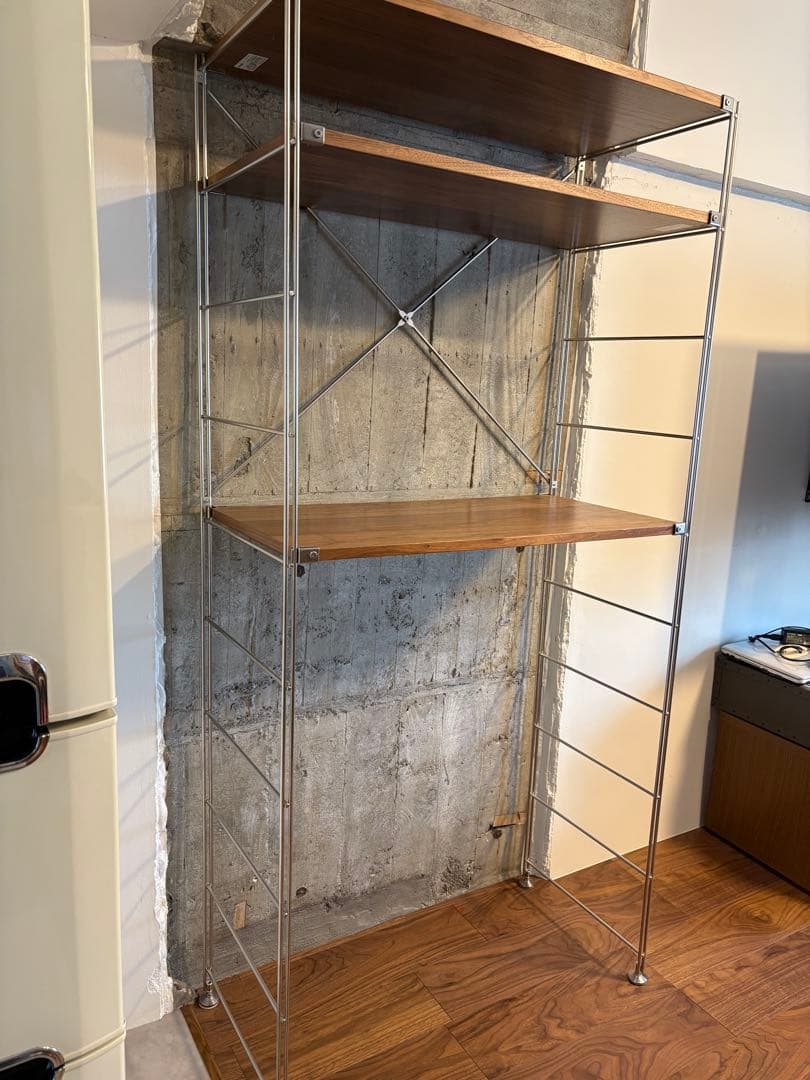 値下げ！　MUJI ステンレスユニットシェルフ ウォールナット ワイド　大