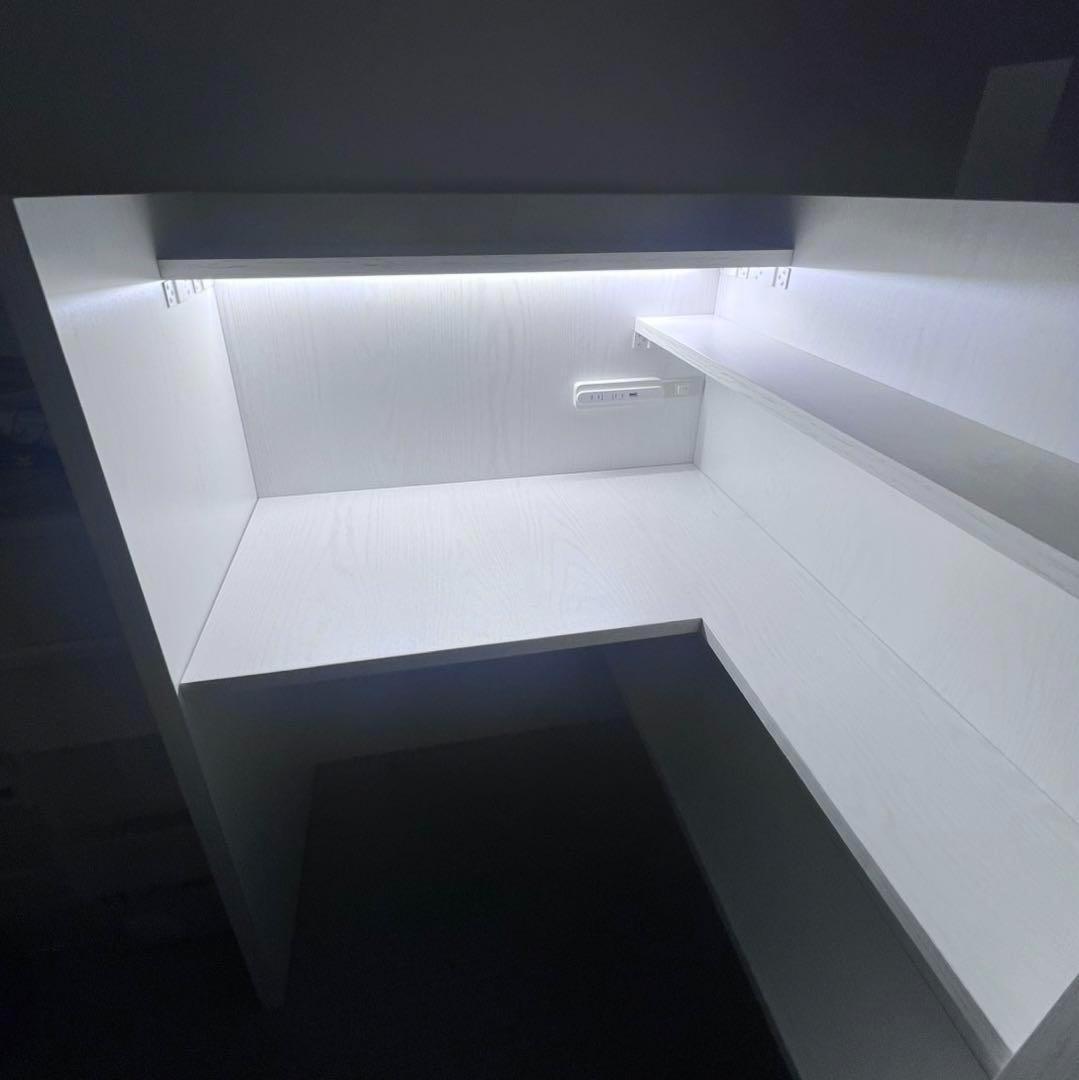 中古 おこもり個室デスク幅90 オフィス デスク 机 つくえ ホワイト ①②