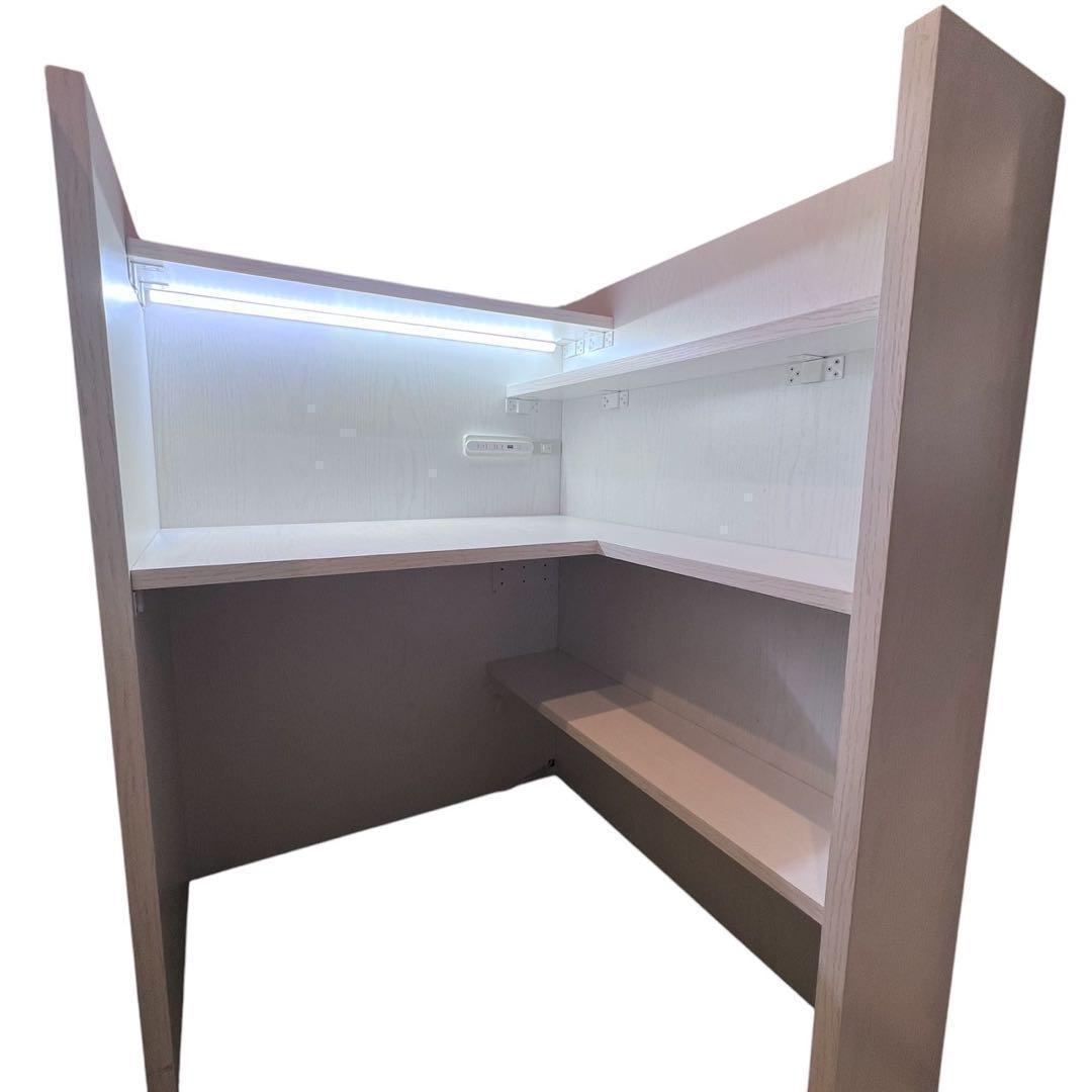 中古 おこもり個室デスク幅90 オフィス デスク 机 つくえ ホワイト ①②