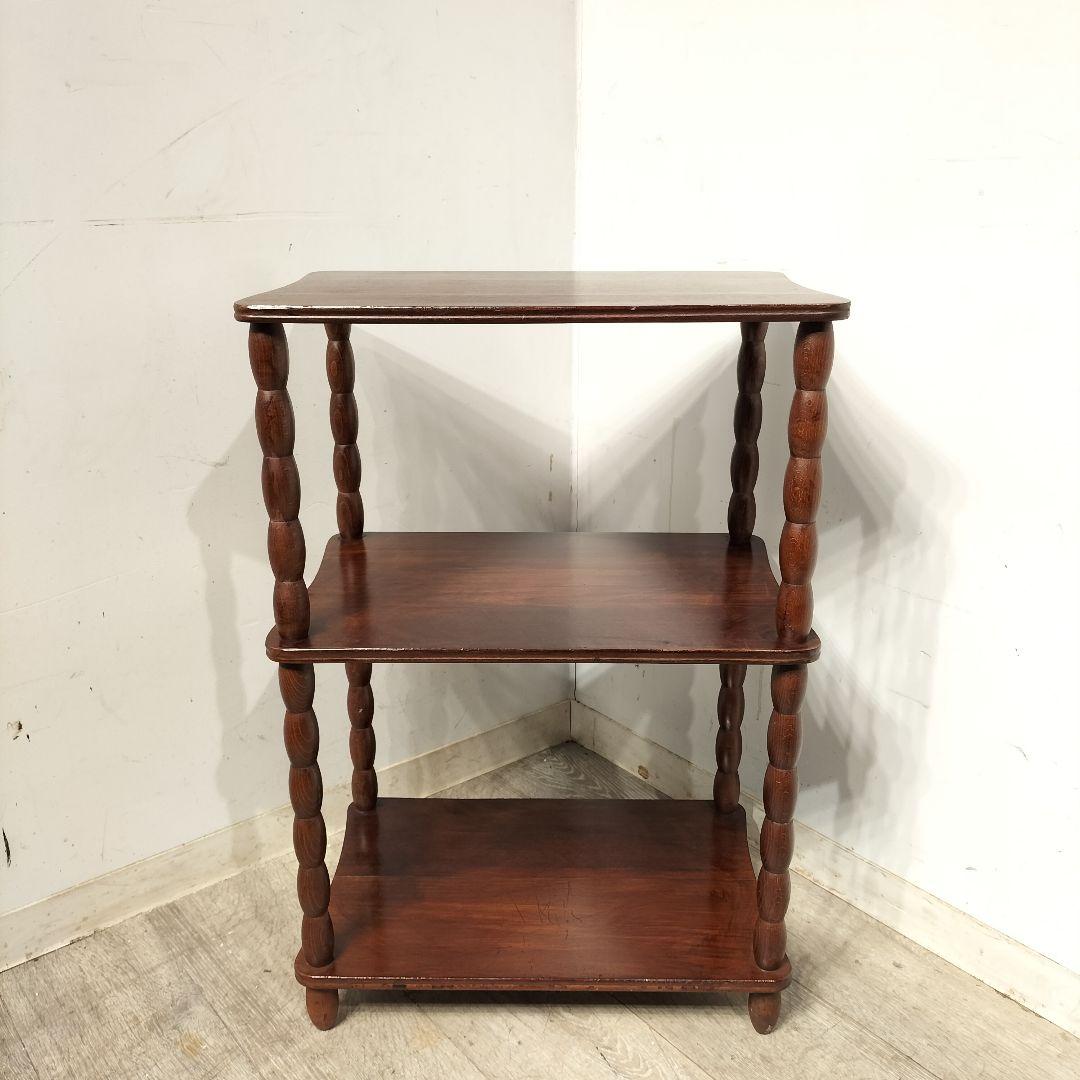 M♦アンティーク　オープンシェルフ　3段ラック　木製