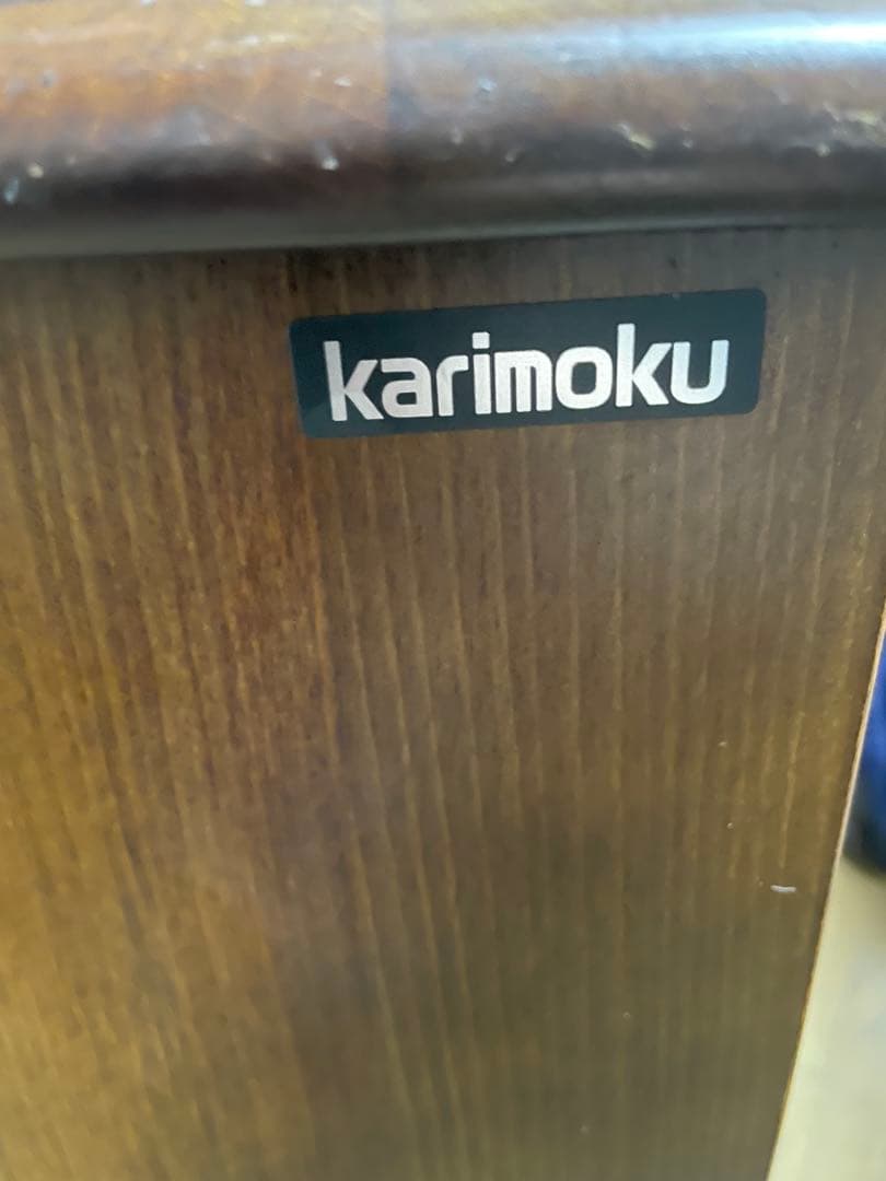 カリモク 電話台 マガジンラック レトロ 木製家具