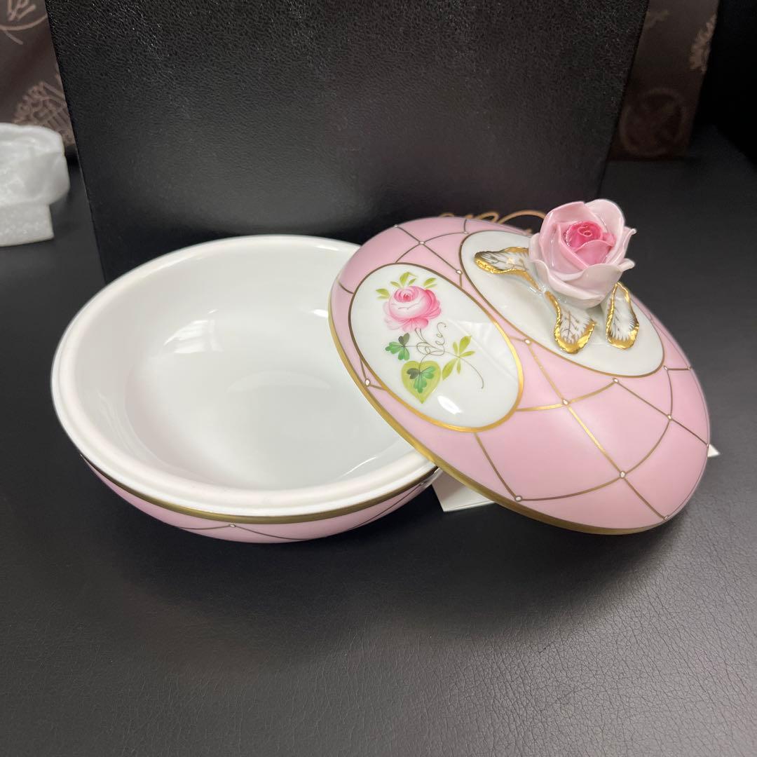 ［新品］Herend♡メモリアルローズ♡カバードボックス、ボンボニエール小物入れ