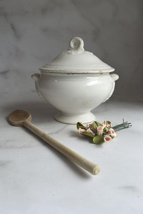 珍しい窯　フランス19世紀　美しいスーピエ（小）印有　フランスアンティーク