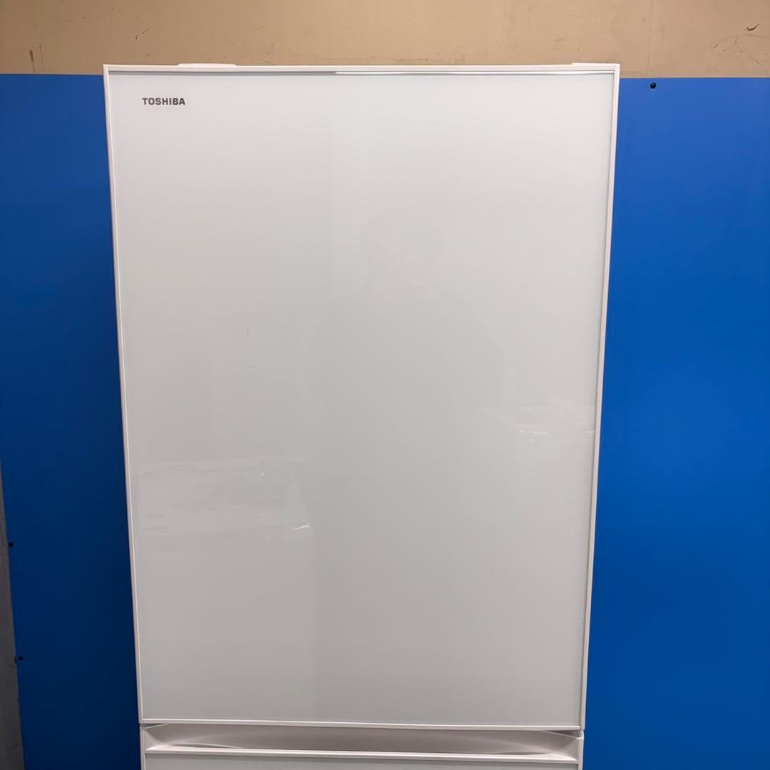 670 関東　鏡面デザイン　5ドア 右開き　大型冷蔵庫　400L強 自動製氷機