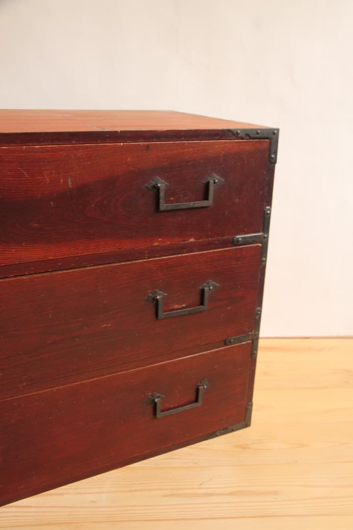 木製チェスト　収納棚　3段　和家具　古道具　古家具　ビンテージ　アンティーク